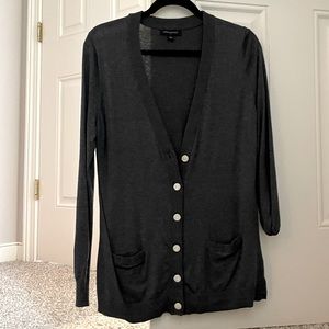Banana Republic grey cardigan with pearl like button detail